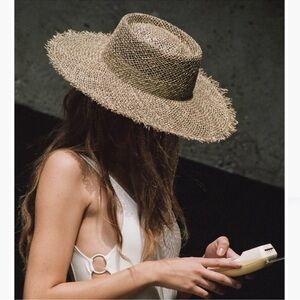 Lack of Color Sunnydip Fray Boater Hat